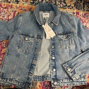 Zara full length denim jacket XL
